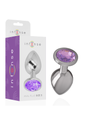 Intense - Plug Anal Metal Aluminio con Cristal Violeta Talla L