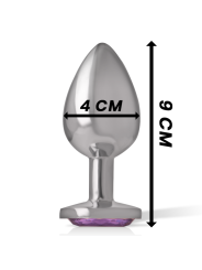 Intense - Plug Anal Metal Aluminio con Cristal Violeta Talla L