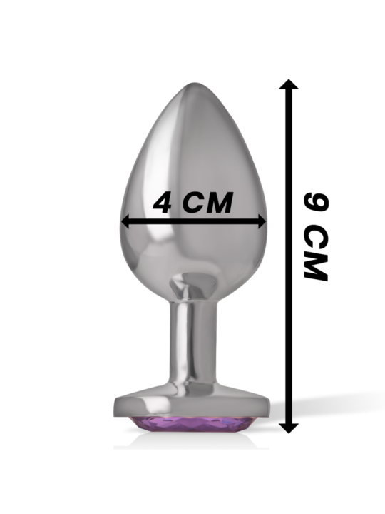 Intense - Plug Anal Metal Aluminio con Cristal Violeta Talla L
