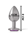 Intense - Plug Anal Metal Aluminio con Cristal Violeta Talla L