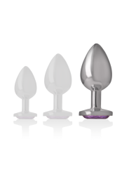 Intense - Plug Anal Metal Aluminio con Cristal Violeta Talla L
