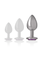 Intense - Plug Anal Metal Aluminio con Cristal Violeta Talla L