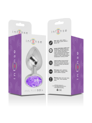 Intense - Plug Anal Metal Aluminio con Cristal Violeta Talla L