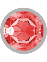 Intense - Plug Anal Metal Aluminio con Cristal Rojo Talla L