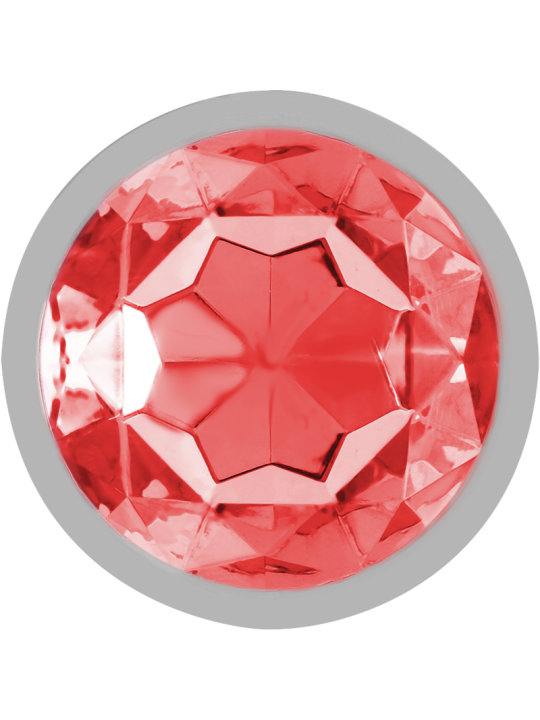 Intense - Plug Anal Metal Aluminio con Cristal Rojo Talla L