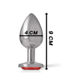 Intense - Plug Anal Metal Aluminio con Cristal Rojo Talla L