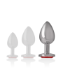 Intense - Plug Anal Metal Aluminio con Cristal Rojo Talla L