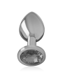 Intense - Plug Anal Metal Aluminio con Cristal Negro Talla M