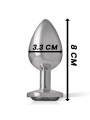 Intense - Plug Anal Metal Aluminio con Cristal Negro Talla M