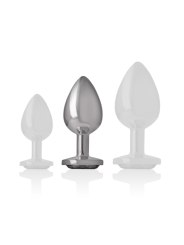 Intense - Plug Anal Metal Aluminio con Cristal Negro Talla M