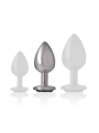 Intense - Plug Anal Metal Aluminio con Cristal Negro Talla M
