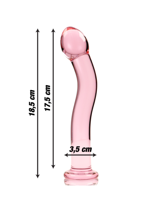 Nebula Series by Ibiza - Modelo 18 Dildo Cristal Rosa 18.5 cm Ø 3.5 cm