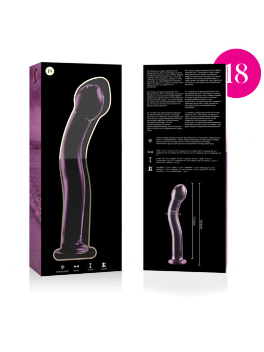 Nebula Series by Ibiza - Modelo 18 Dildo Cristal Rosa 18.5 cm Ø 3.5 cm