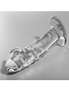 Dildo de cristal transparente Nebula Series by Ibiza Modelo 19 con relieve de puntos y glande definido