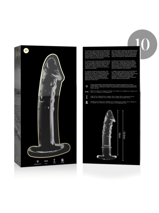 Nebula Series by Ibiza - Modelo 19 Dildo Cristal Transparente 18.5 cm Ø 4 cm