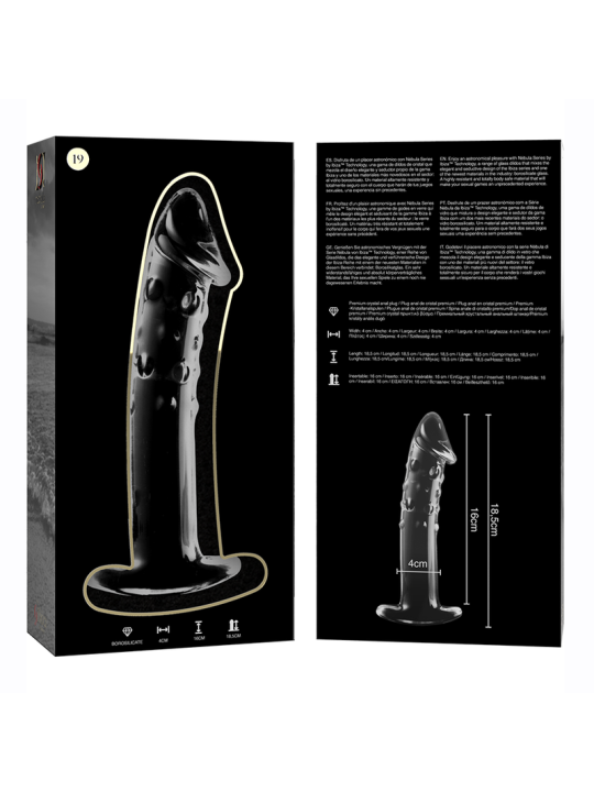 Nebula Series by Ibiza - Modelo 19 Dildo Cristal Transparente 18.5 cm Ø 4 cm