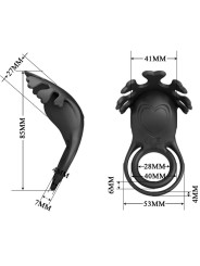 Pretty Love - Ruben Anillo Vibrador 7 Vibraciones Silicona Negro