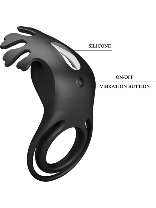 Pretty Love - Ruben Anillo Vibrador 7 Vibraciones Silicona Negro