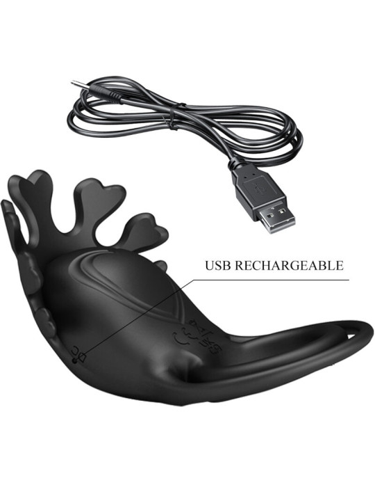 Pretty Love - Ruben Anillo Vibrador 7 Vibraciones Silicona Negro