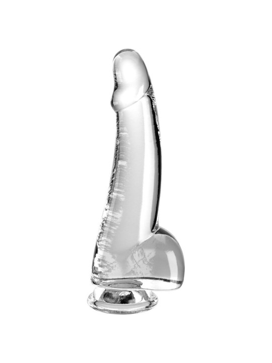 King Cock - Clear Dildo con Testículos 15.2 cm Transparente