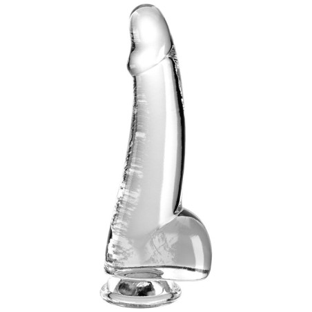 King Cock - Clear Dildo con Testículos 15.2 cm Transparente