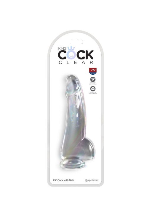 King Cock - Clear Dildo con Testículos 15.2 cm Transparente