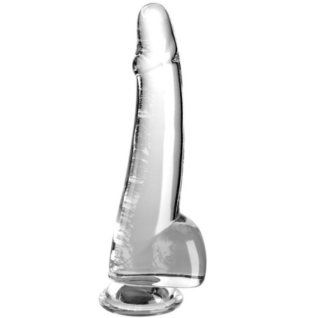 King Cock - Clear Dildo con Testículos 19 cm Transparente