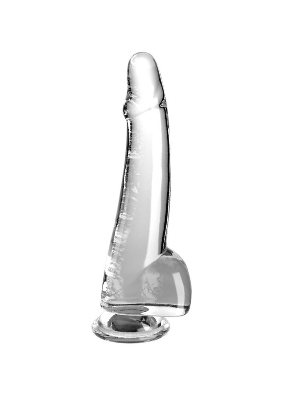 King Cock - Clear Dildo con Testículos 19 cm Transparente