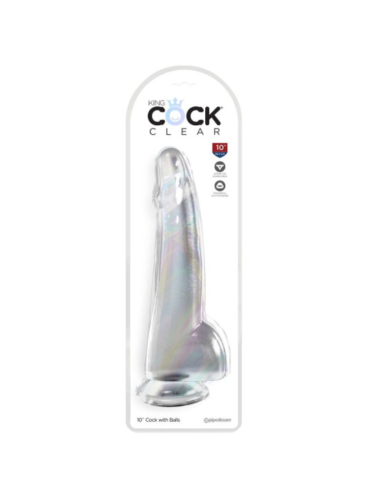 King Cock - Clear Dildo con Testículos 19 cm Transparente