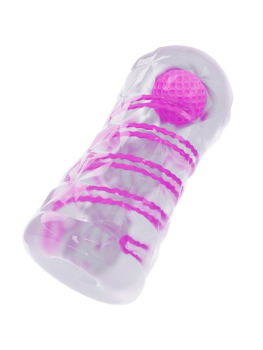 Pretty Love - Masturbador Masculino Fantasy Espiral Interna y Bolas Transparente