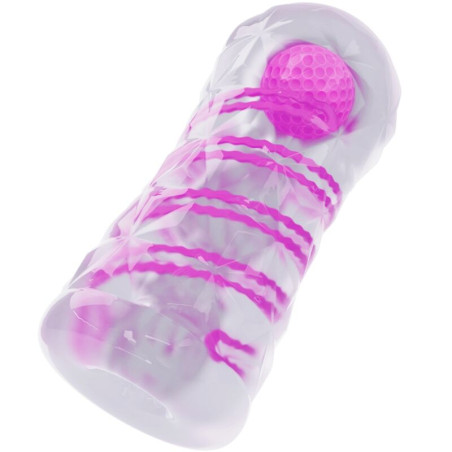 Pretty Love - Masturbador Masculino Fantasy Espiral Interna y Bolas Transparente