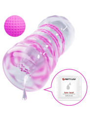Pretty Love - Masturbador Masculino Fantasy Espiral Interna y Bolas Transparente