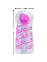 Pretty Love - Masturbador Masculino Fantasy Espiral Interna y Bolas Transparente