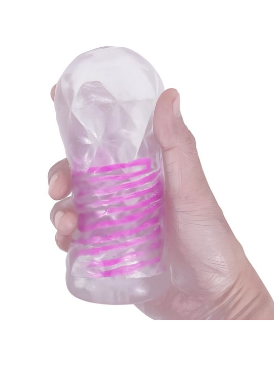 Pretty Love - Masturbador Masculino Fantasy Espiral Interna y Bolas Transparente
