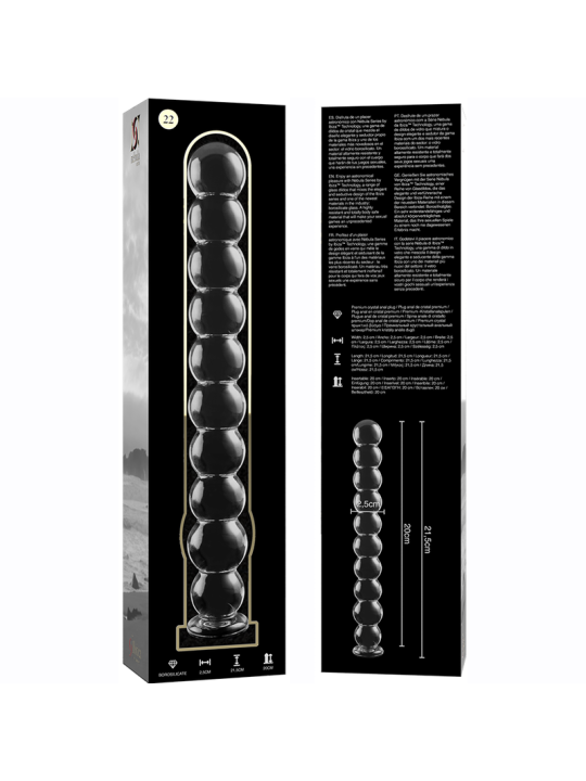 Nebula Series by Ibiza - Modelo 22 Dildo Cristal Transparente 21.5 cm Ø 2.5 cm