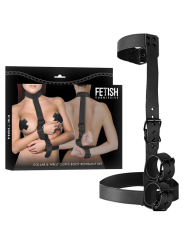 Fetish Submissive Bondage - Conjunto de Sujeción para el Cuerpo de Cuello y Muñequeras