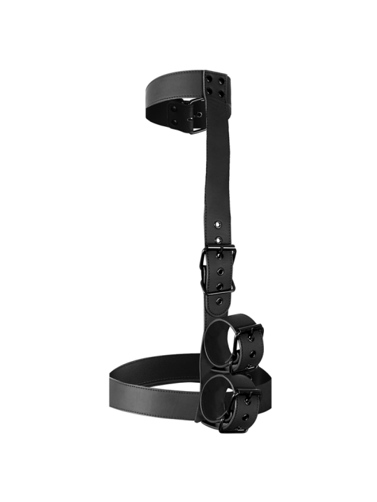 Fetish Submissive Bondage - Conjunto de Sujeción para el Cuerpo de Cuello y Muñequeras