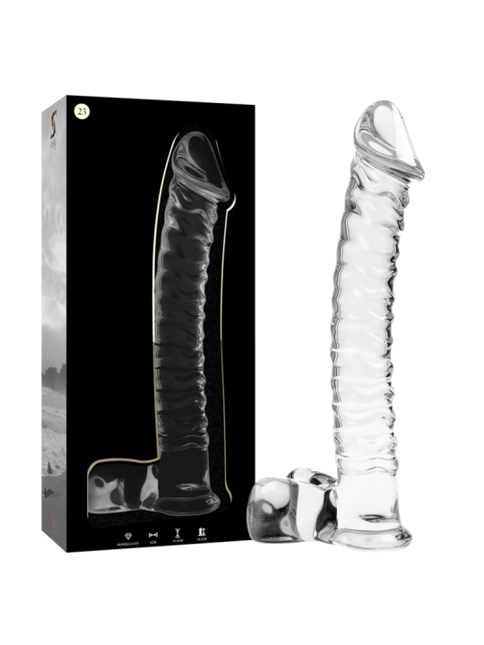 Nebula Series by Ibiza - Modelo 23 Dildo Cristal Transparente 21.5 cm Ø 4 cm