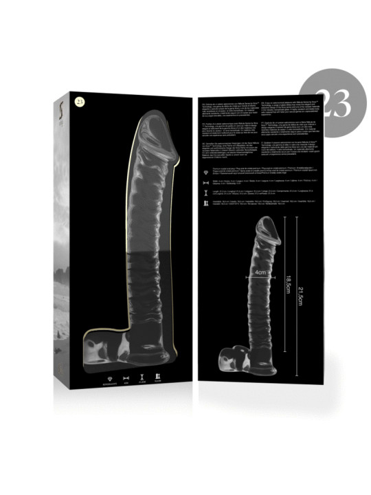 Nebula Series by Ibiza - Modelo 23 Dildo Cristal Transparente 21.5 cm Ø 4 cm