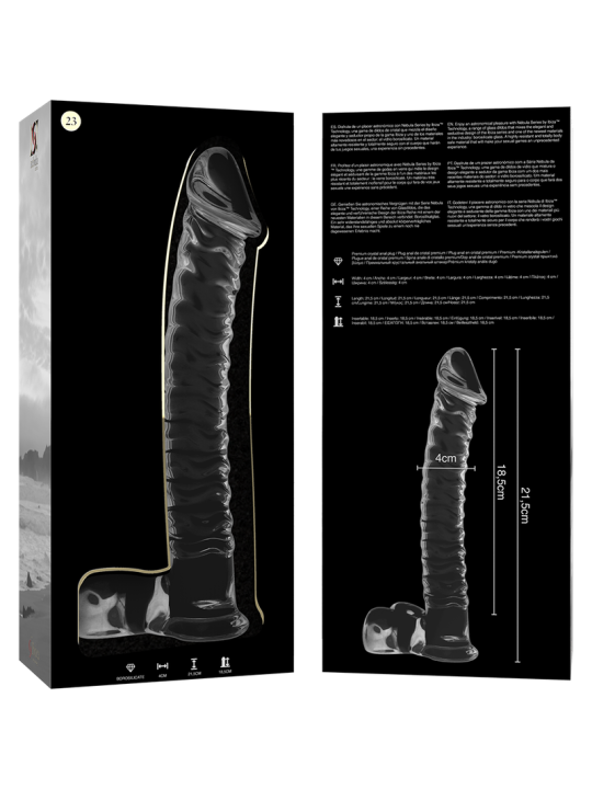 Nebula Series by Ibiza - Modelo 23 Dildo Cristal Transparente 21.5 cm Ø 4 cm
