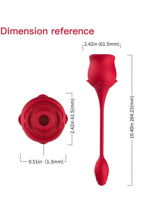 Armony - Rosa Succionador de Clítoris & Vibrador 10 Modos Rojo