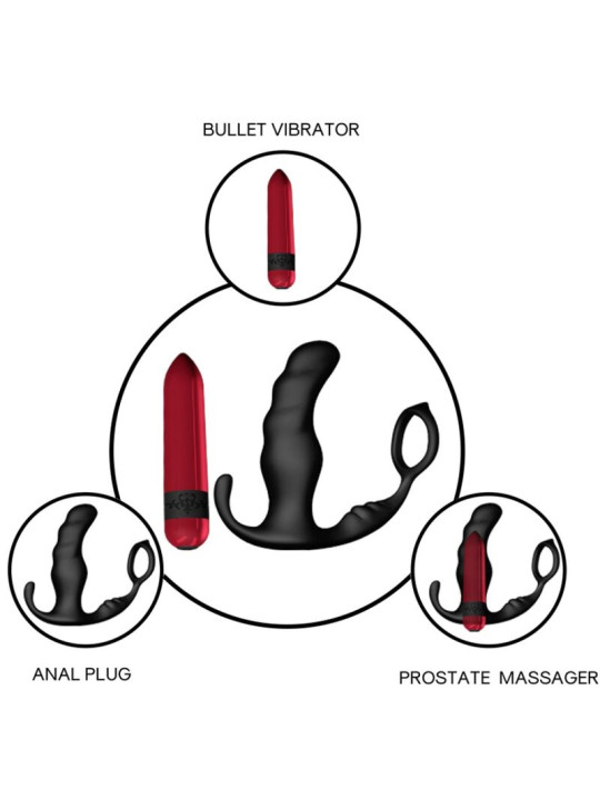 Armony - Knight Vibrador Anal Prostata & Anillo Control Remoto Negro