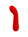 Vibrador Pretty Love Faun rojo de silicona con cabeza curvada hacia el punto G
