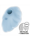 Satisfyer Cloud Dancer azul, succionador de clítoris en forma de nube con boquilla Air Pulse y vibración 2 en 1