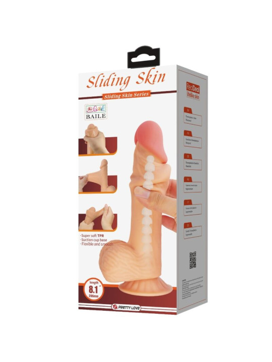 Pretty Love - Sliding Skin Series Dildo Realístico con Ventosa Piel Deslizante 20.6 cm