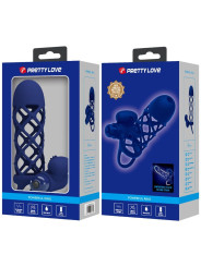 Pretty Love - Giann Anillo Vibrador con Funda de Silicona Azul