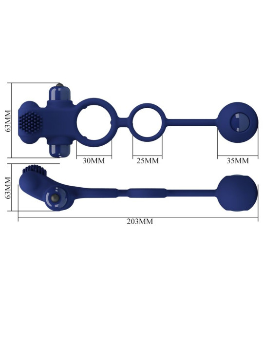 Pretty Love - Remington Doble Anillo Vibrador con Plug Azul
