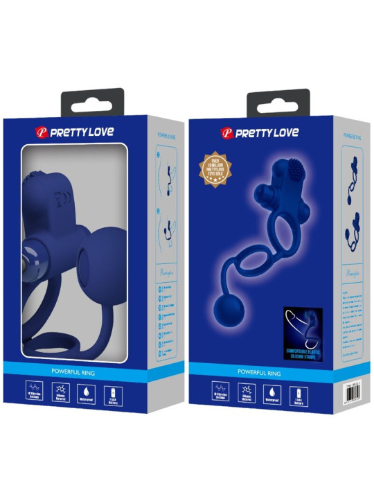 Pretty Love - Remington Doble Anillo Vibrador con Plug Azul