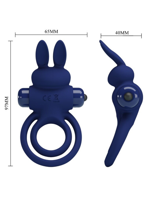Pretty Love - Darey Doble Anillo Vibrador Rabbit Azul
