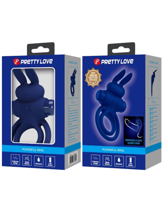 Pretty Love - Darey Doble Anillo Vibrador Rabbit Azul